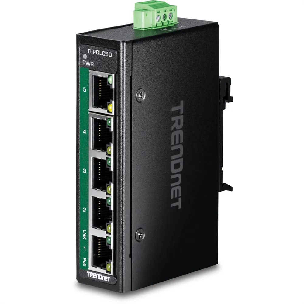 TRENDnet TI-PGLC50 - Version V1 - Switch - industriell, mini - 4 x 10/100/1000 (PoE+)