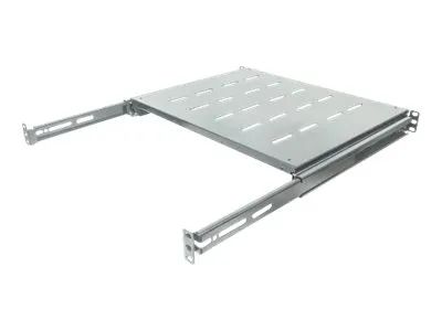 Intellinet 19" Ausziehbarer Fachboden, 1 HE, geeignet für Schränke mit 600 bis 800 mm Tiefe, Ablagefläche 350 mm Tiefe, grau - Rack - Regal - Grau, RAL 7035 - 1U - 48.3 cm (19")