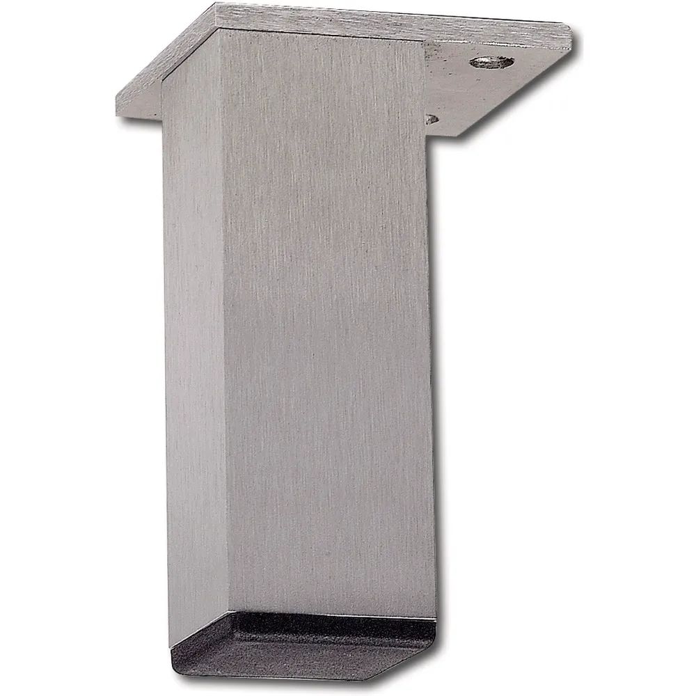 S.c. Simausrom Comservimpex Srl SRL. Dekorfuß 40x40 mm, Länge 120 mm, fix, Aluminium gebürstet