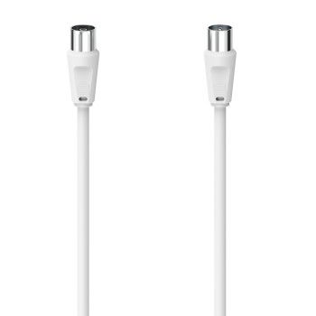 Hama Antennen-Kabel, Koax-Stecker - Koax-Kupplung, 1,5 m, 75 dB, Weiß
