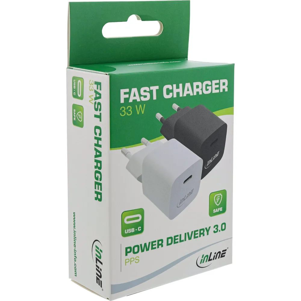 InLine USB-C GaN Ladegerät - Power Delivery 3.0 - PPS - 33 W - schwarz