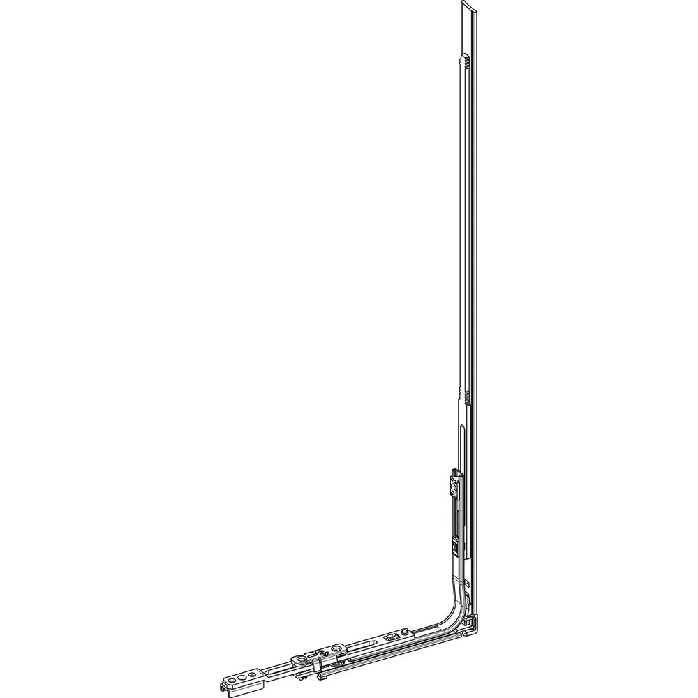 ROTO NT/NX Rundbogen-Bauteil senkrecht L= 420 mm mit Eckumlenkung silber