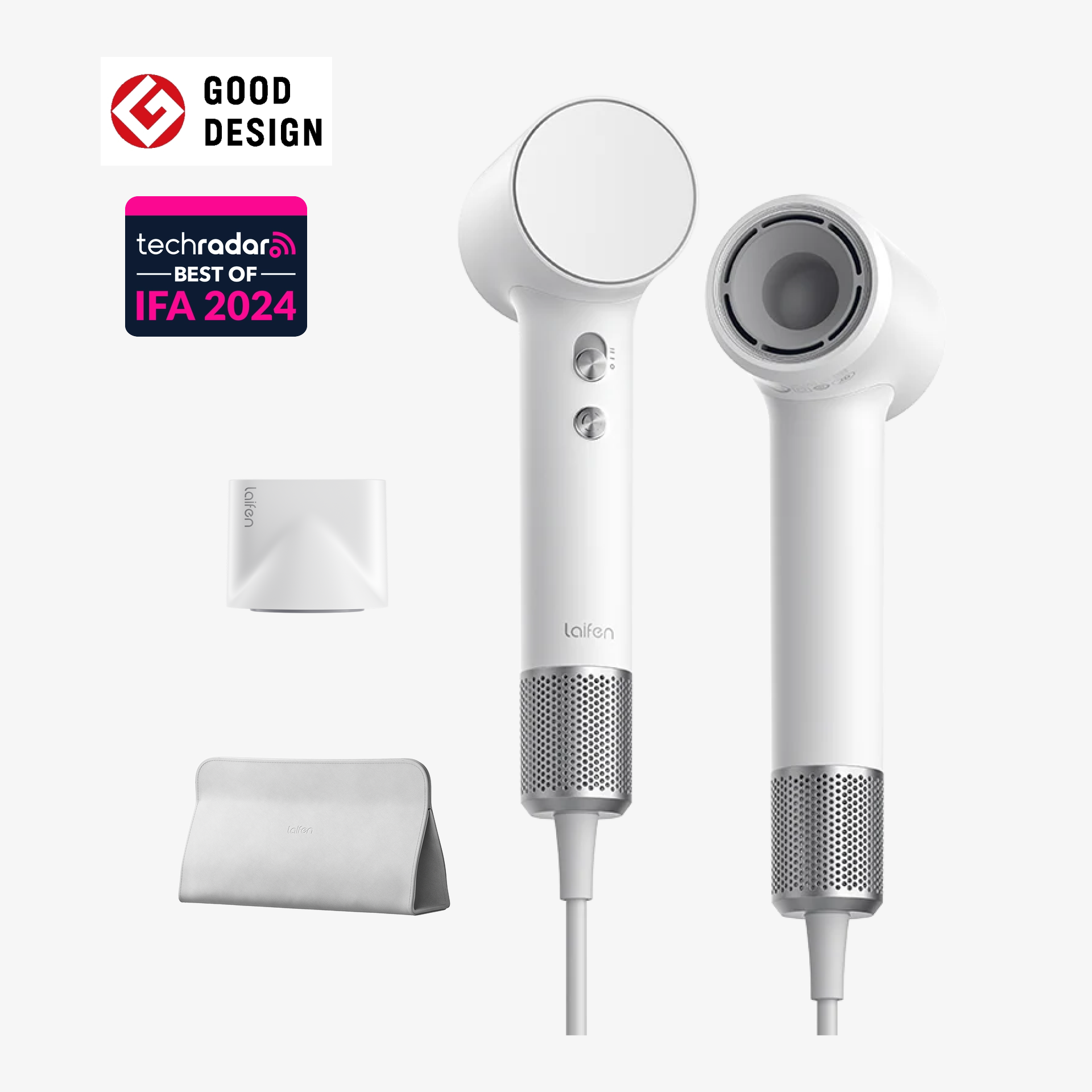 Laifen Mini High-Speed Hair Dryer - Arctic White