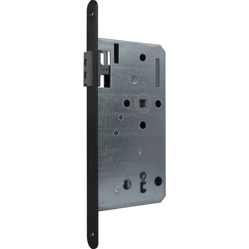 KFV Magnetfallenschloss 116 1/2, BB 72mm, Stulp rund,Edelstahl schwarz lackiert