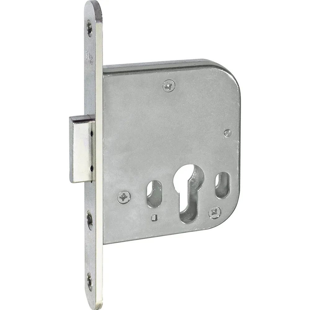 Grundmann WG Einstemm-Riegelschloss WG 48 R PZ, DM 60 mm, Edelstahl-Effekt