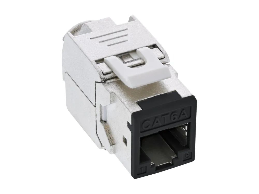 InLine Keystone RJ45 Buchse - geschirmt - Cat.6A - schwarz 8er Pack