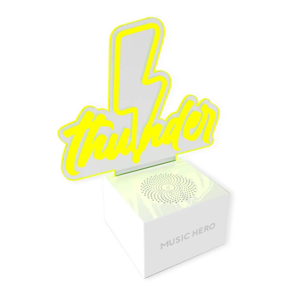 MUSIC HERO THUNDER MOOD Bluetooth Lautsprecher mit LED Schriftzug