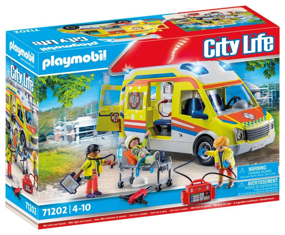 PLAYMOBIL City Life Rettungswagen mit Licht & Sound - Rettungswagen - 4 Jahr(e) - Kunststoff - Mehrfarbig