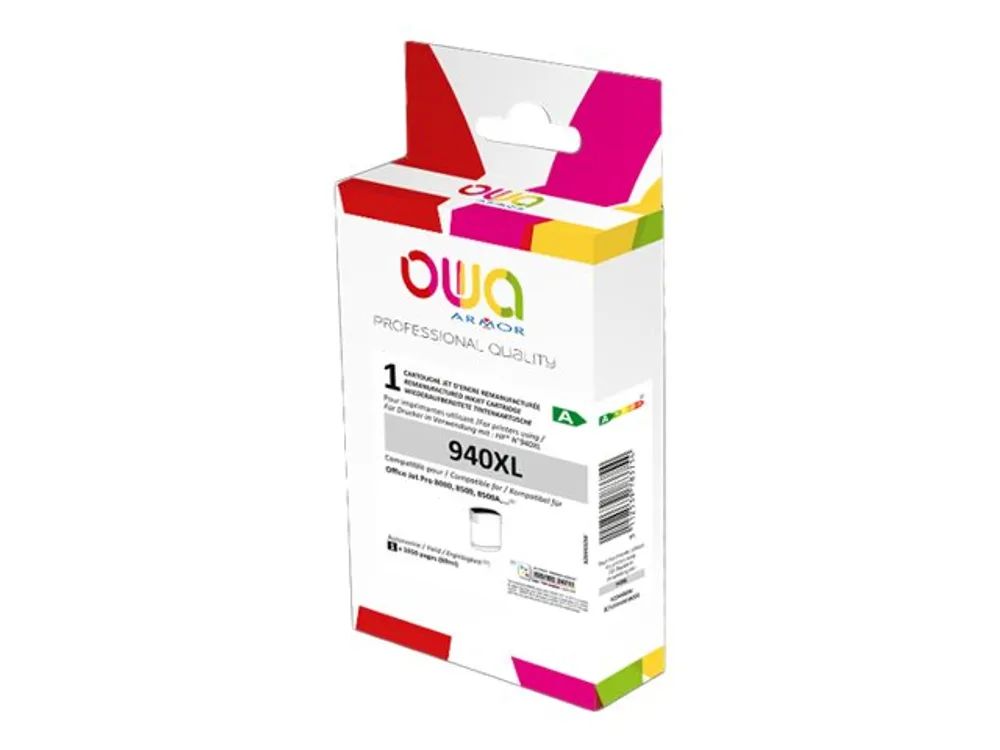 Armor OWA - 69 ml - Schwarz - kompatibel - Box - wiederaufbereitet - Tintenpatrone (Alternative zu: HP 940XL)