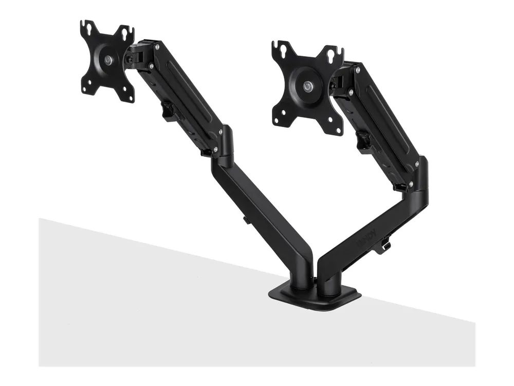 Lindy Befestigungskit (Gasfeder-Monitorarm) - für 2 LCD-Displays - dual - Aluminium, Kunststoff - Schwarz - Bildschirmgröße: 43.2-68.6 cm (17"-27")