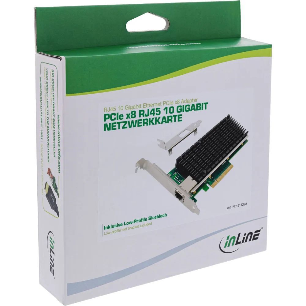 InLine 10-Gigabit Netzwerkkarte - 1x RJ45 10Gb/s - PCIe x8
