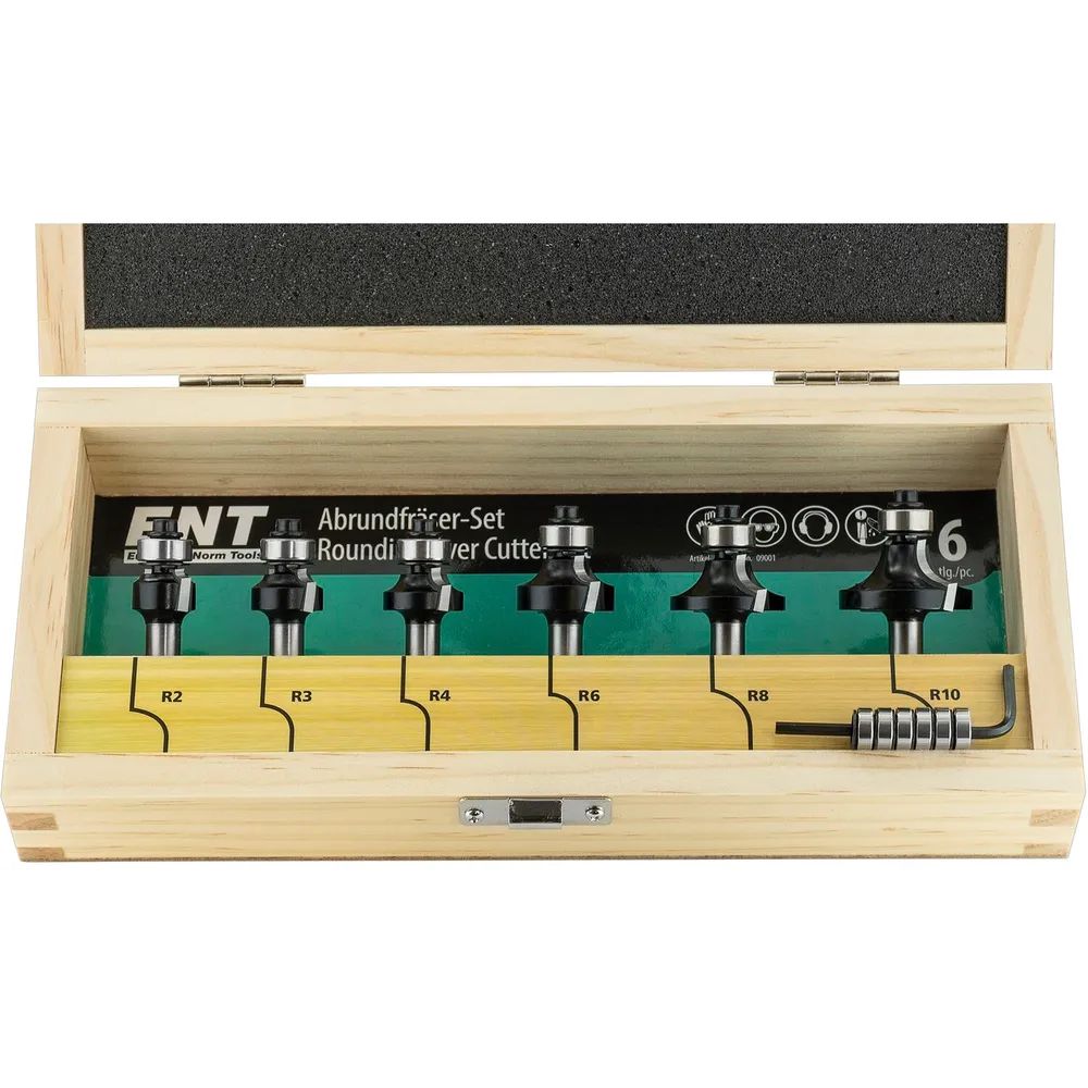 ENT Fräserkassette HW 6-teilig in Holzkassette