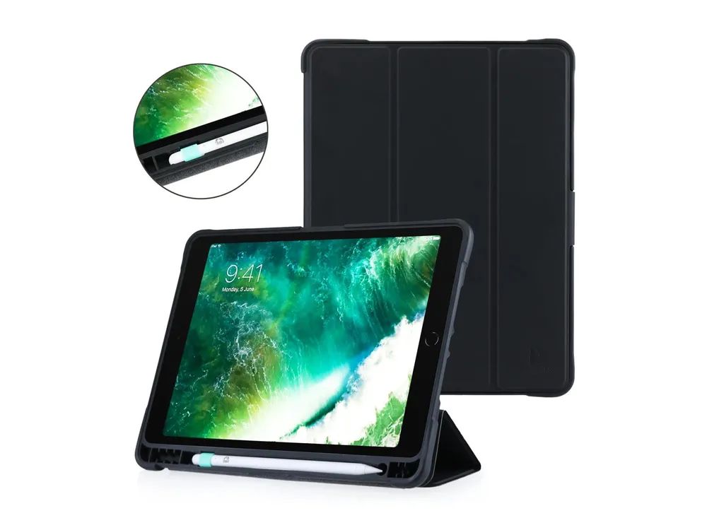DEQSTER RT2 - Flip-Hülle für Tablet - widerstandsfähig - Polyurethan, Polycarbonat - Schwarz - für Apple 13-inch iPad Pro (M4)