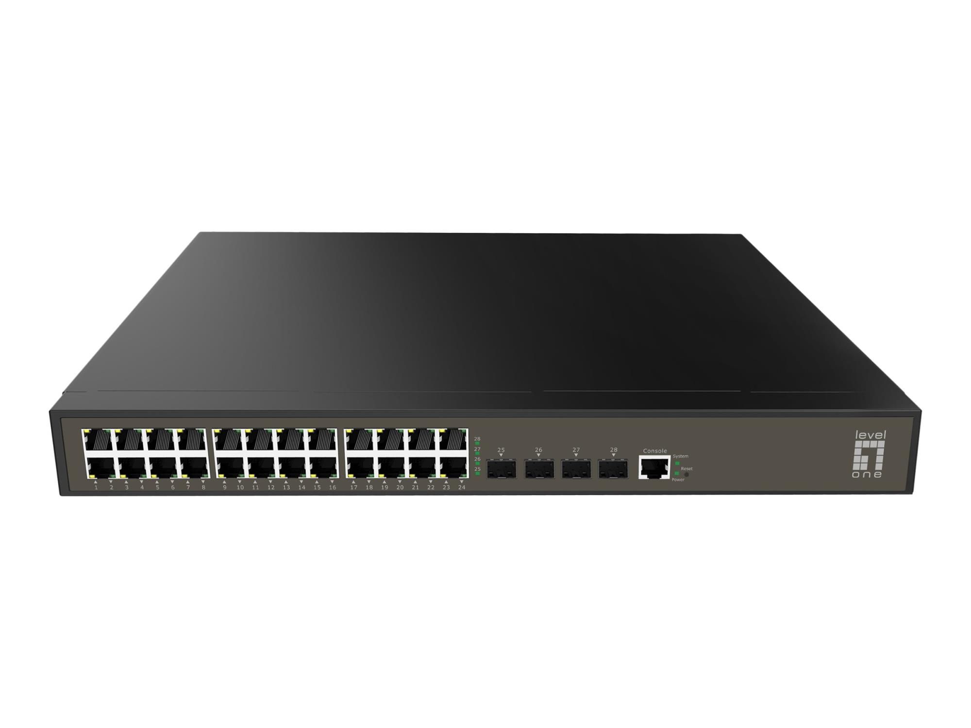 LevelOne GEL-2871 - Switch - managed - 24 x 10/100/1000 + 4 x Kombi-Gigabit-SFP