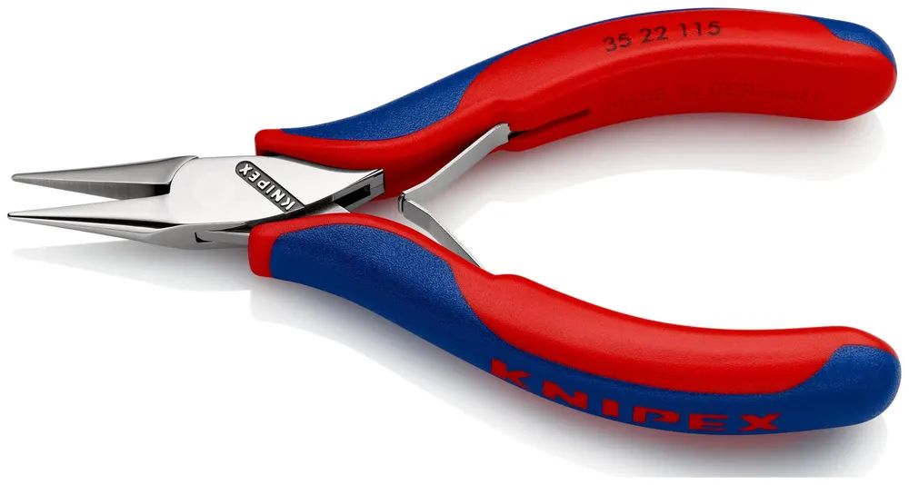 KNIPEX Elektronik-Greifzange mit durchgestecktem Gelenk mit Mehrkomponenten-Hüllen 115 mm