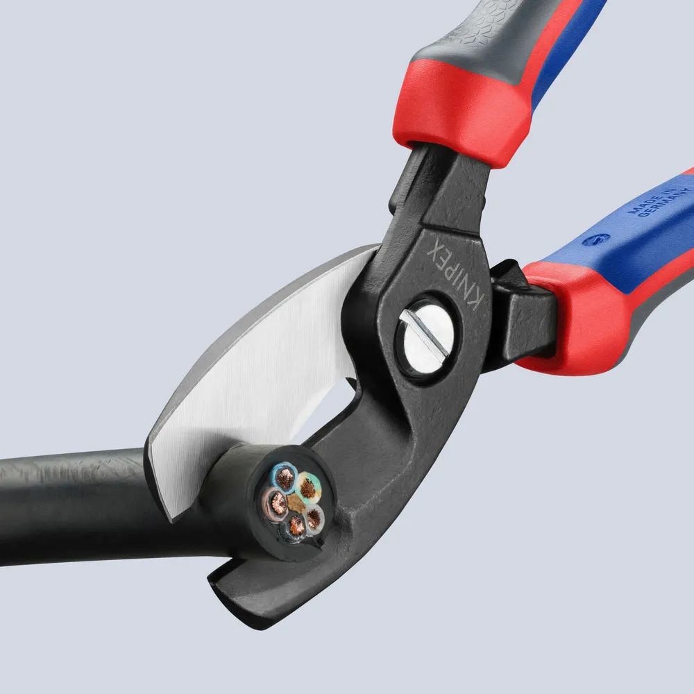KNIPEX Kabelschere mit Doppelschneide mit Comfort-Griffen brüniert 200 mm