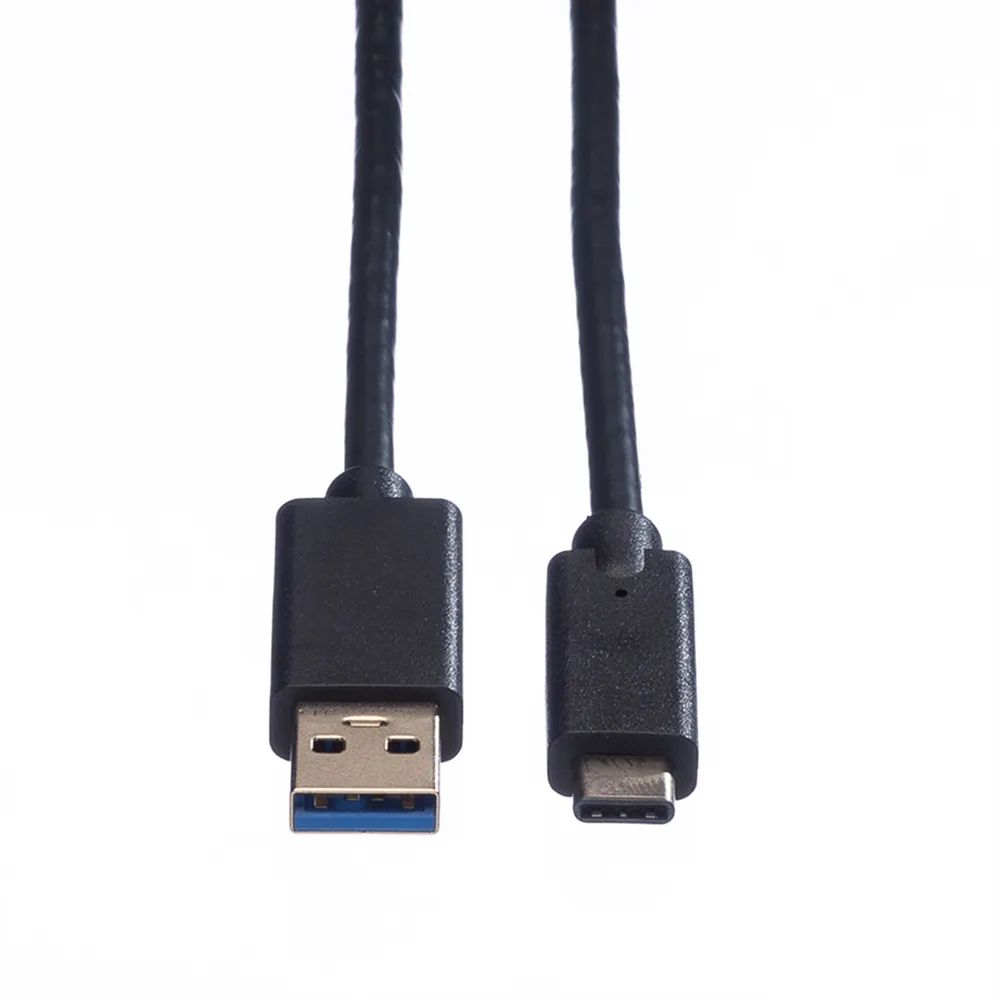 ROLINE USB 3.2 Gen 1 Kabel, USB A-C, ST/ST, schwarz, 2 m