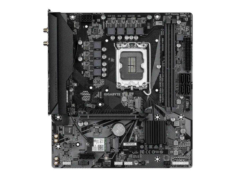Gigabyte H610M D3H WIFI DDR4 - Motherboard - micro ATX - LGA1700 Sockel - H610 Chipsatz - USB 3.2 Gen 1 - Gigabit LAN, Wi-Fi, Bluetooth - Onboard-Grafik (CPU erforderlich)
