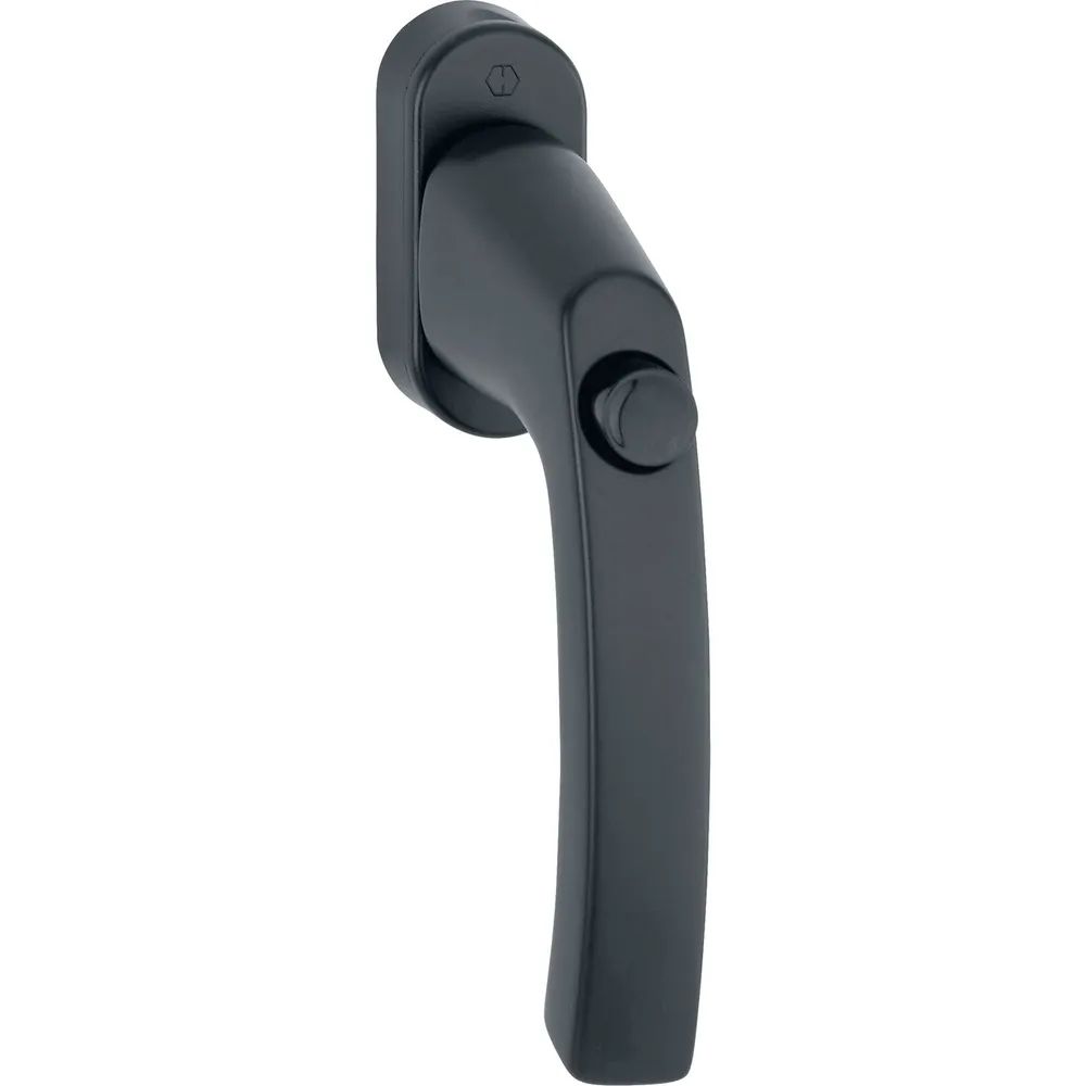 HOPPE Fenstergriff LIÈGE - Druckknopf, Vierkant 7 x 40 mm, Alu schwarz matt