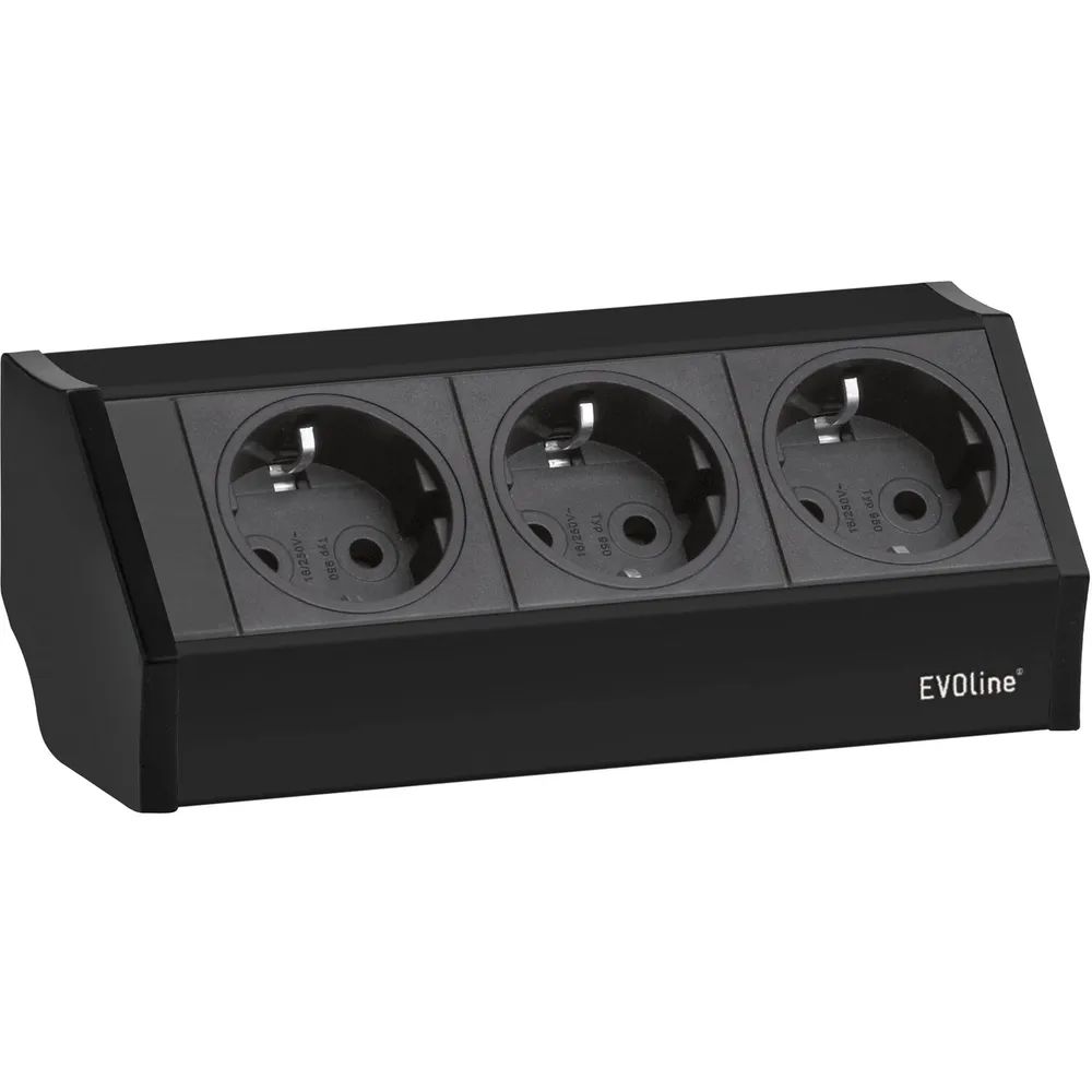 EVOline V-Dock Steckdosenelement 3 x Schuko schwarz
