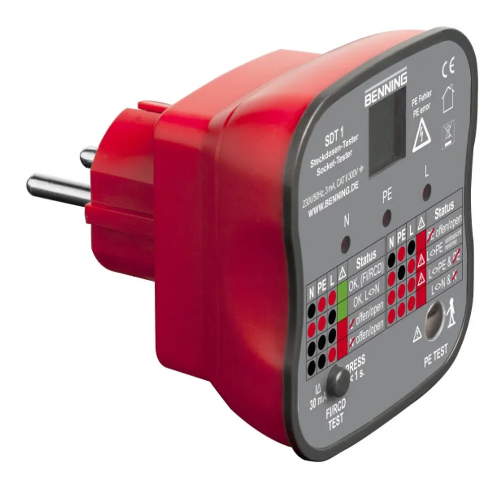 BENNING SDT 1 Steckdosentester mit Fingerkontakt