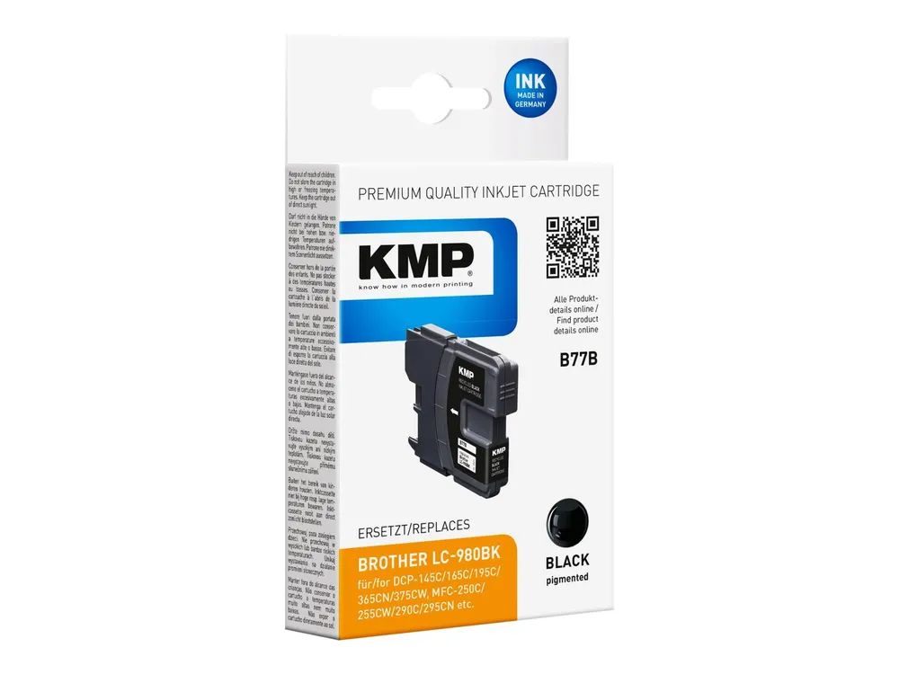 KMP B77B - 9.1 ml - Schwarz - kompatibel - Tintenpatrone (Alternative zu: Brother LC980BK)