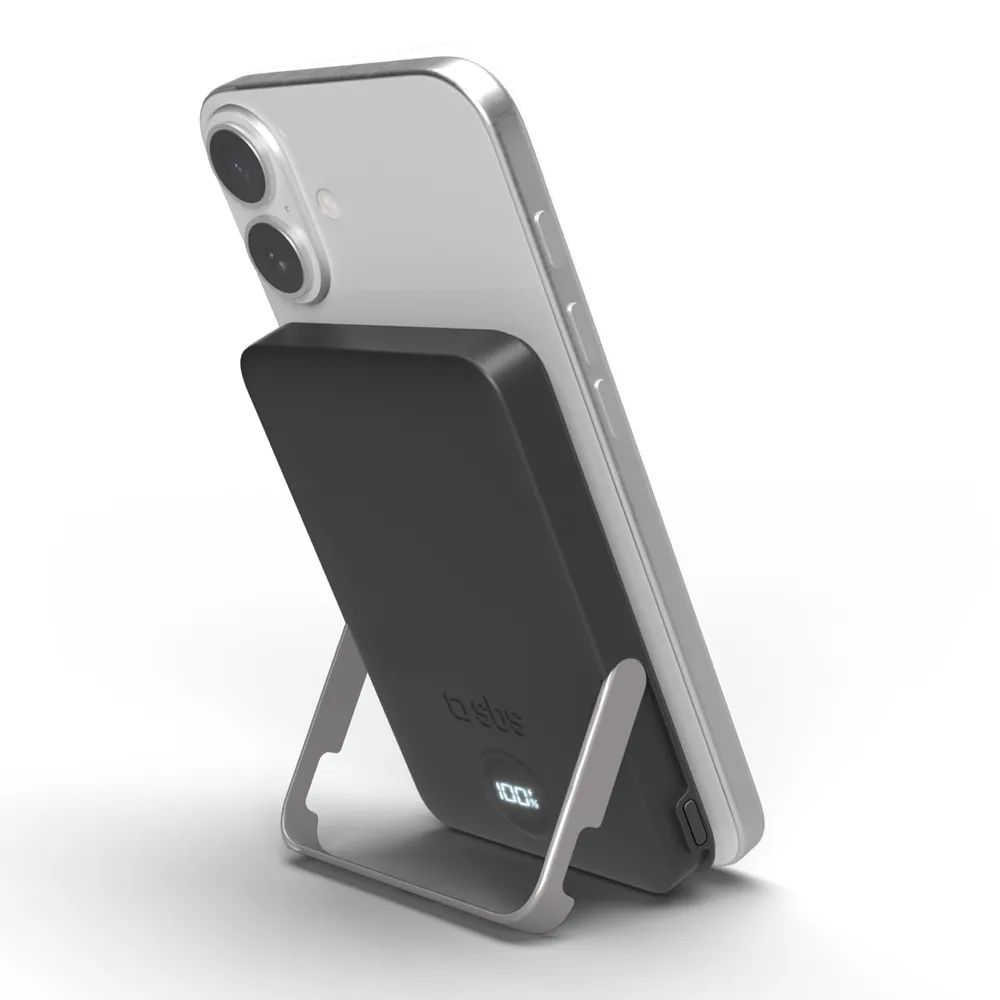 SBS Induktions Powerbank 20W PD, 5.000 mAh, MagSafe mit Standfunktion