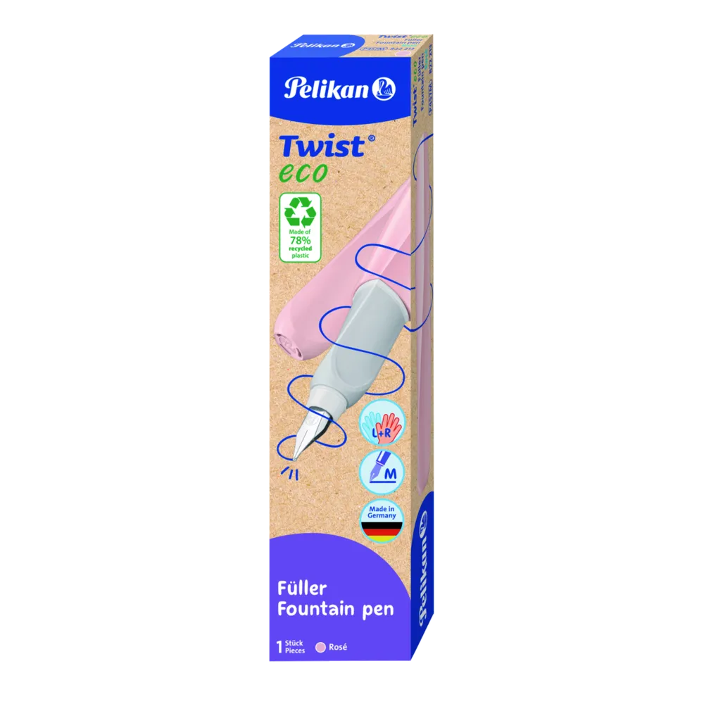 Pelikan Twist® eco Füller für Rechts- und Linkshänder, rosé, Feder M