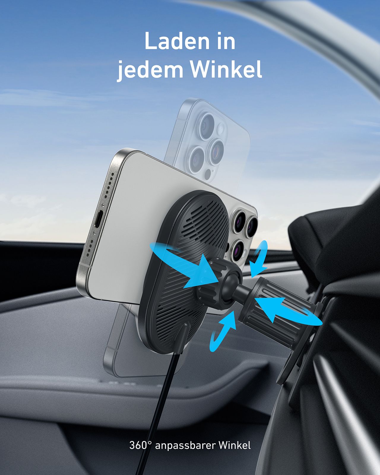 Anker Innovations Anker Prime - Netzteil - GaN - 100 Watt - 5 A - 3 Ausgabeanschlussstellen (2 x USB-C, USB Typ A)