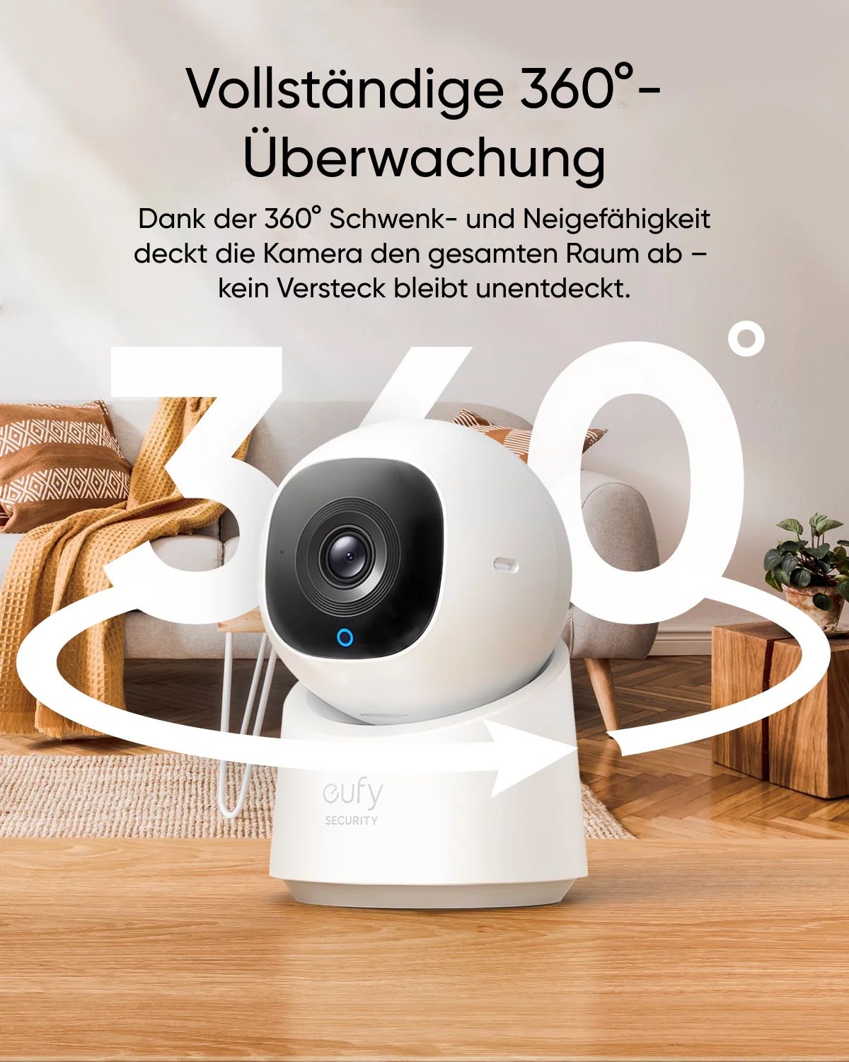 Eufy Indoor Cam C220 - Netzwerk-Überwachungskamera - schwenken / neigen - Innenber