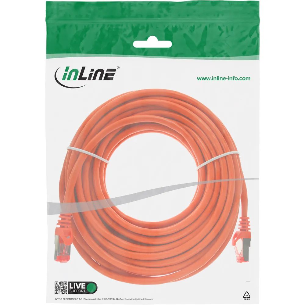 InLine Patchkabel - S/FTP (PiMf) - Cat.6 - 250MHz - PVC - Kupfer - orange - 5m