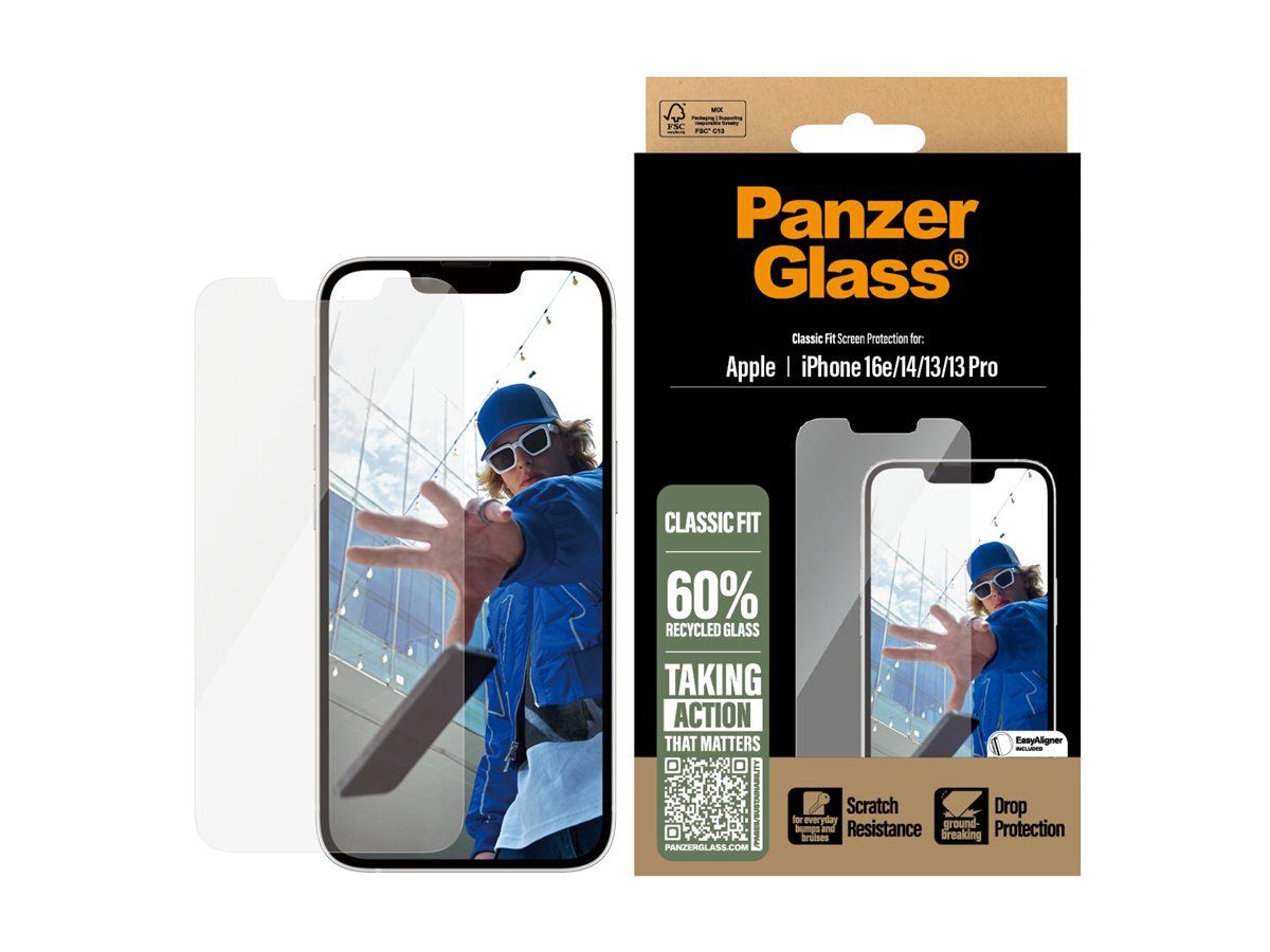 PanzerGlass Bildschirmschutz für Handy - Klassische Passform mit EasyAligner