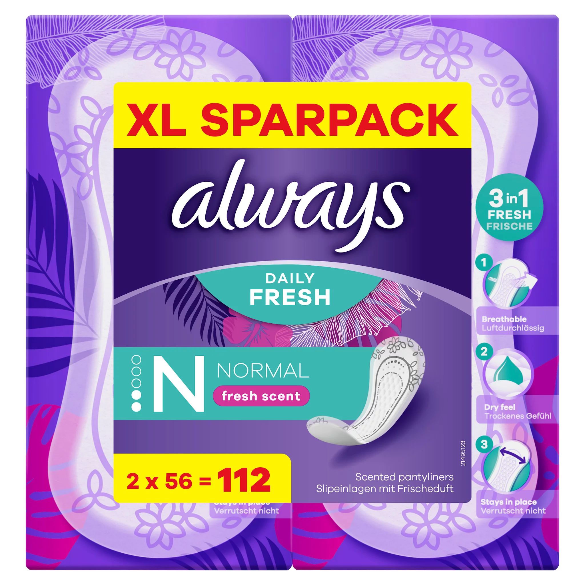 always Slipeinlage Daily Fresh Normal mit Frischeduft Duo BigPack 112