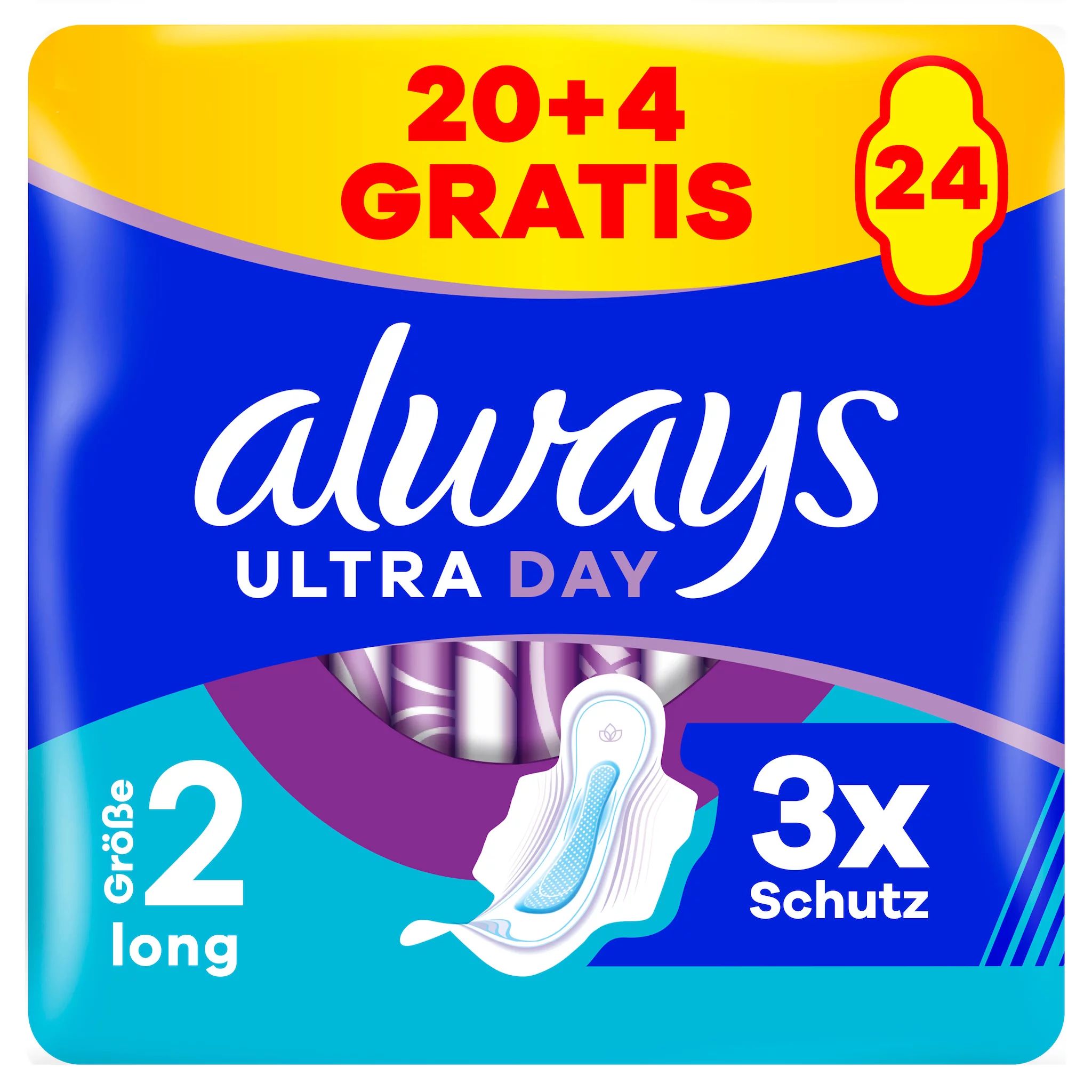 always Ultra Binde Long mit Flügeln BigPack 20+4 GRATIS