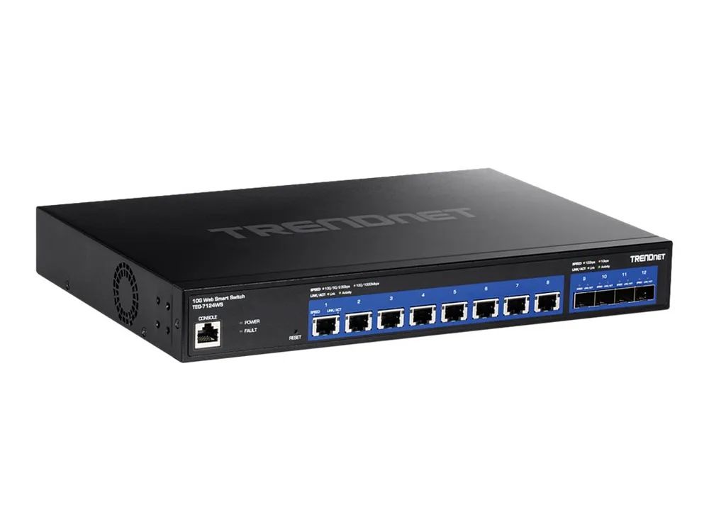 TRENDnet TEG 7124WS - Switch - Smart - 8 x 10GBase-T + 4 x 10 Gigabit SFP+