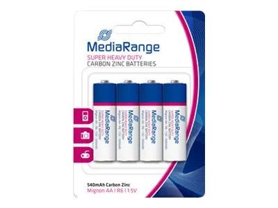 MEDIARANGE Batterie 4 x AA / LR6 - Kohlenstoff