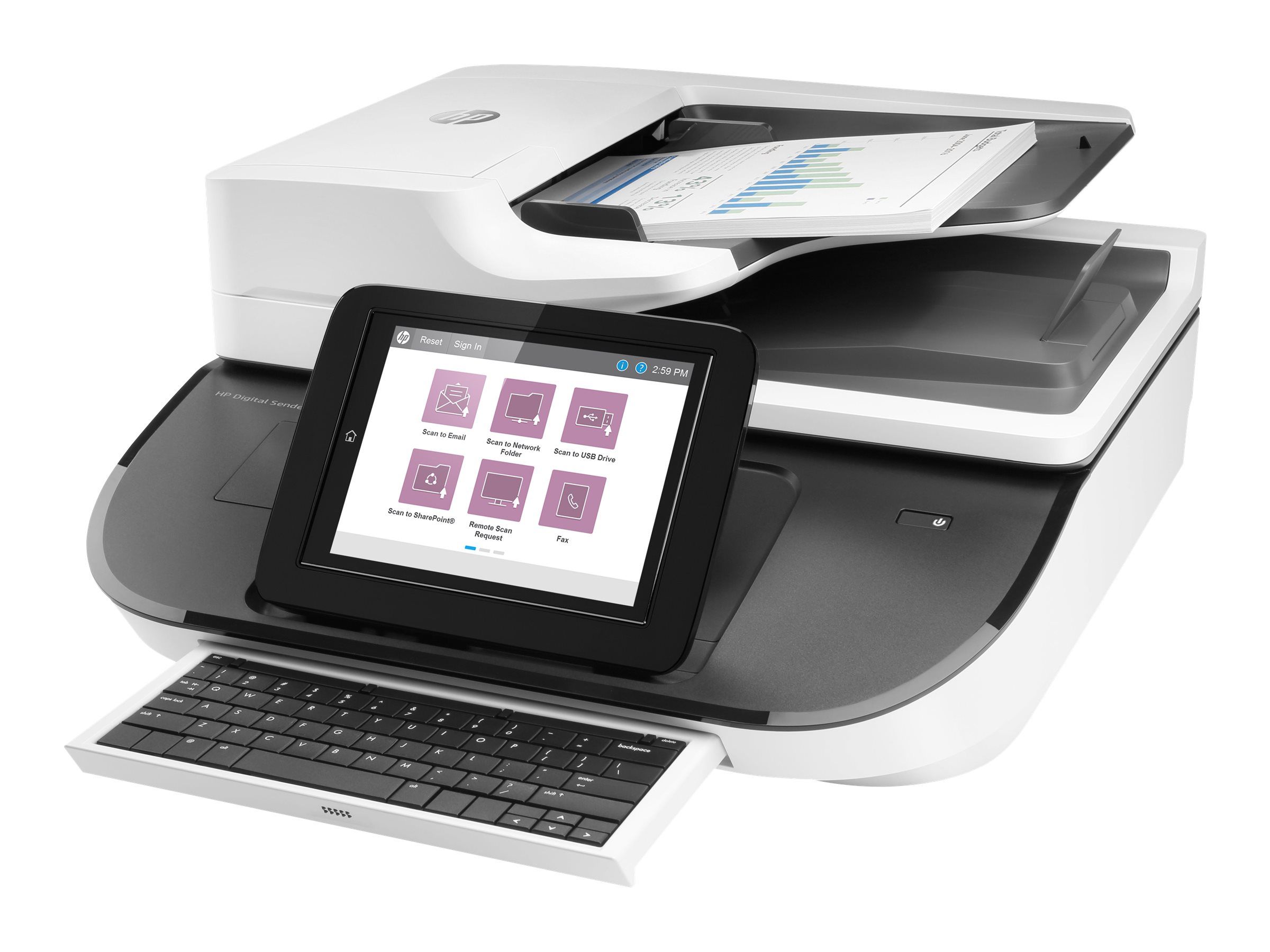 HP Digital Sender Flow 8500fn2 - Dokumentenscanner - Flachbett: CCD / ADF: CIS - Duplex - 216 x 864 mm - 600 dpi x 600 dpi - bis zu 92 Seiten/Min. (einfarbig)