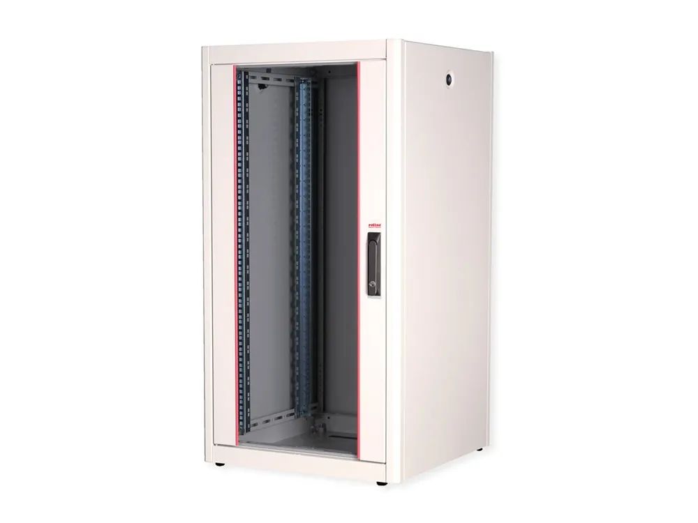 ROLINE Basic - Schrank Netzwerkschrank - Glas Tür, 600x800 BxT - RAL 7035, Hellgrau - 22U - 48.3 cm (19")