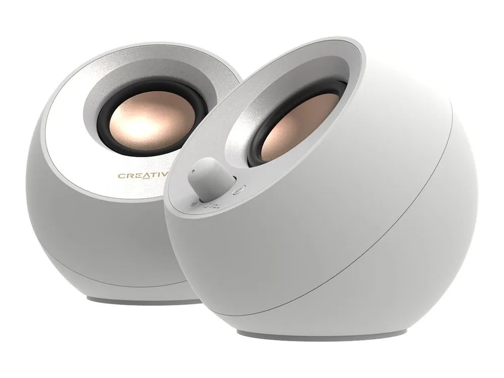 Creative Labs Creative Pebble V3 - Lautsprecher - für PC - 2.0-Kanal - kabellos - Bluetooth - USB - 8 Watt (Gesamt) weiß