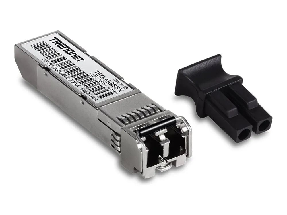 TRENDnet TEG-MGBSX/4 - SFP (Mini-GBIC)-Transceiver-Modul - LC Multi-Mode - bis zu 550 m - 850 nm - TAA-konform (Packung mit 4)