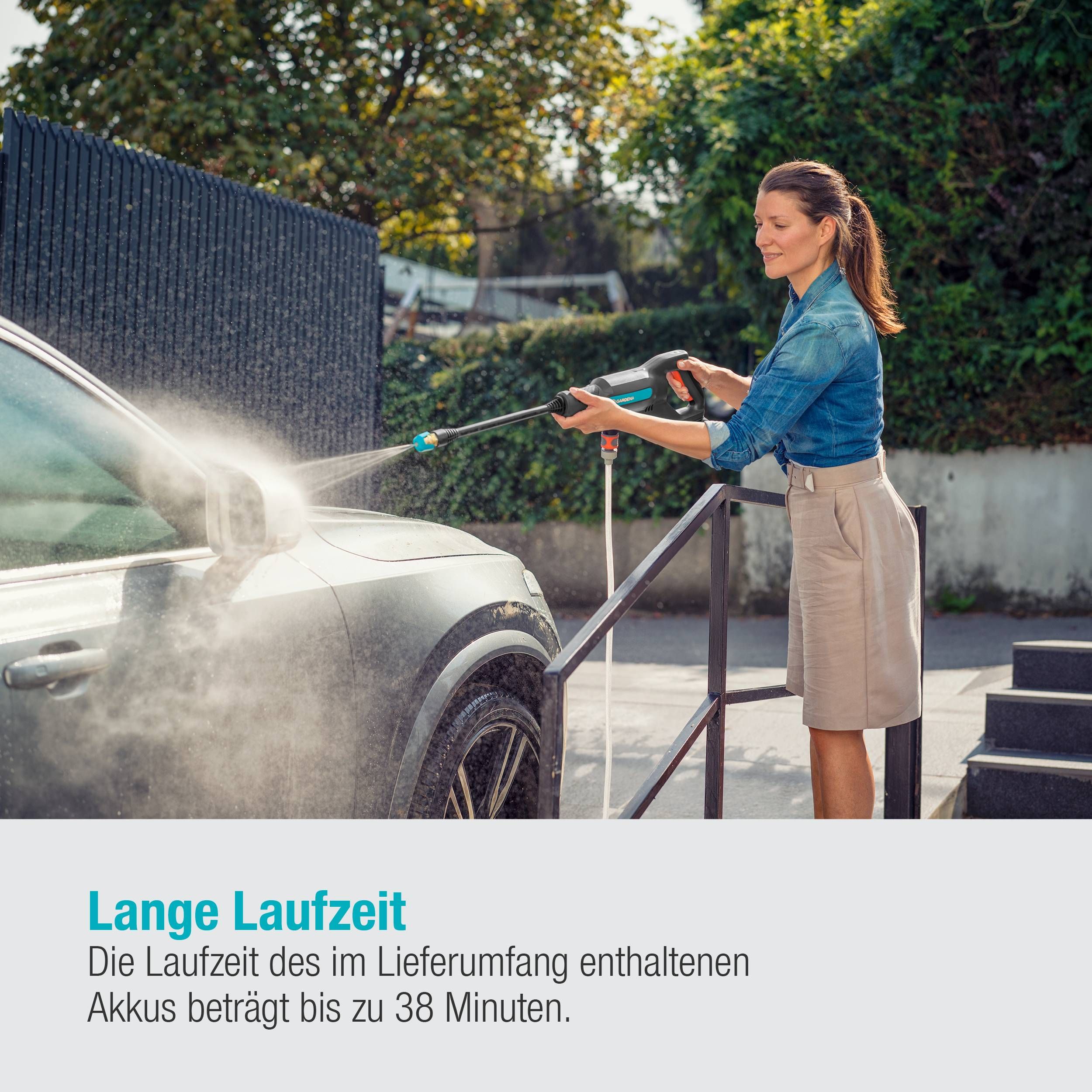 Gardena Akku-Mitteldruckreinger AquaClean 24/18V P4A Premium Ready-To-Use Set