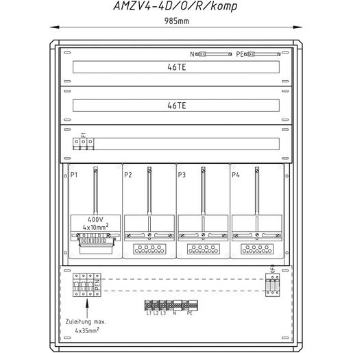 Mehler AP VERTEILER TEILBESTÜCKT / MEHLER AMZV4-4D/O/R/KOMP