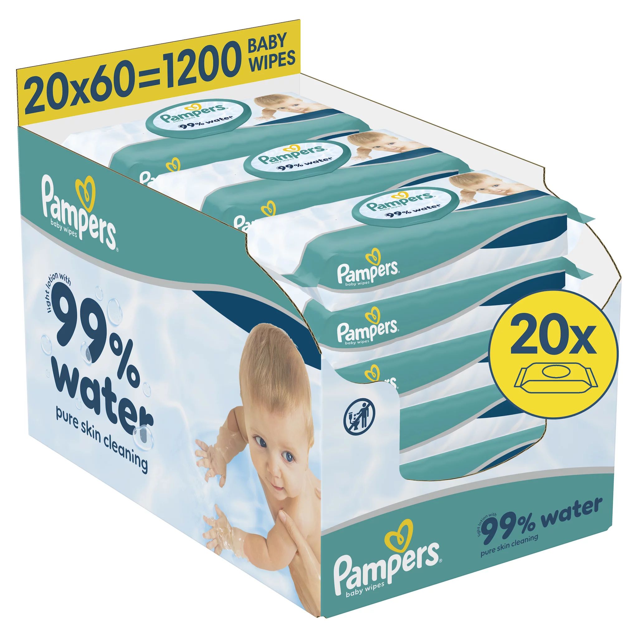 Pampers Feuchte Tücher Aqua 99% 20x