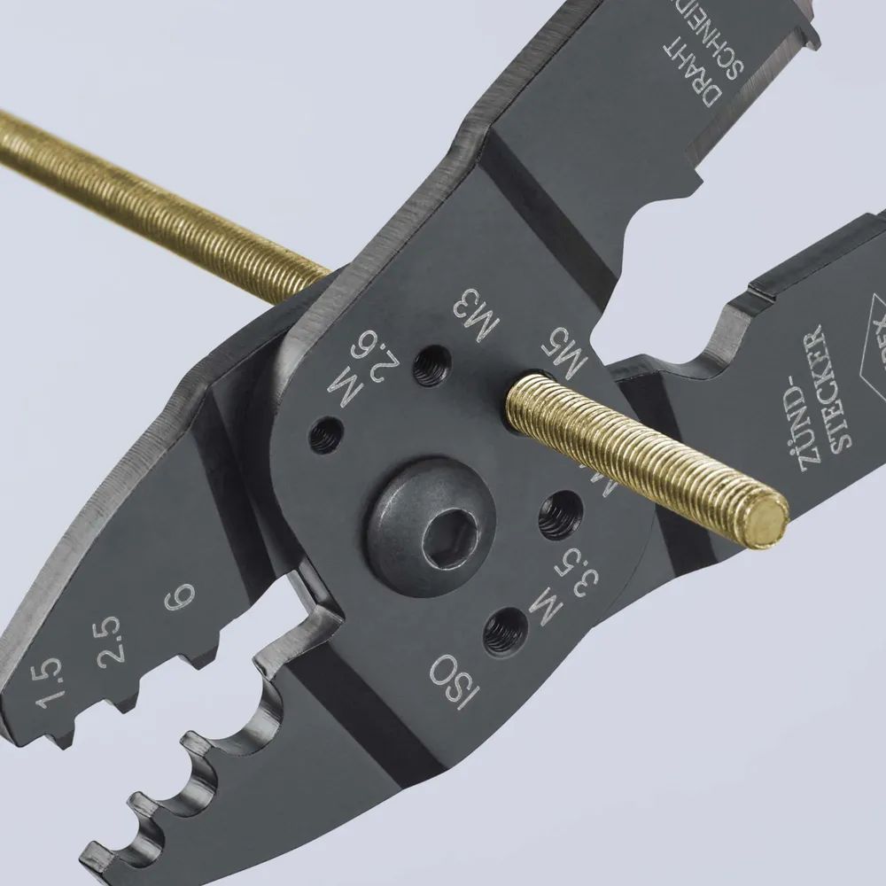 KNIPEX Crimpzange mit Mehrkomponenten-Hüllen schwarz lackiert 230 mm
