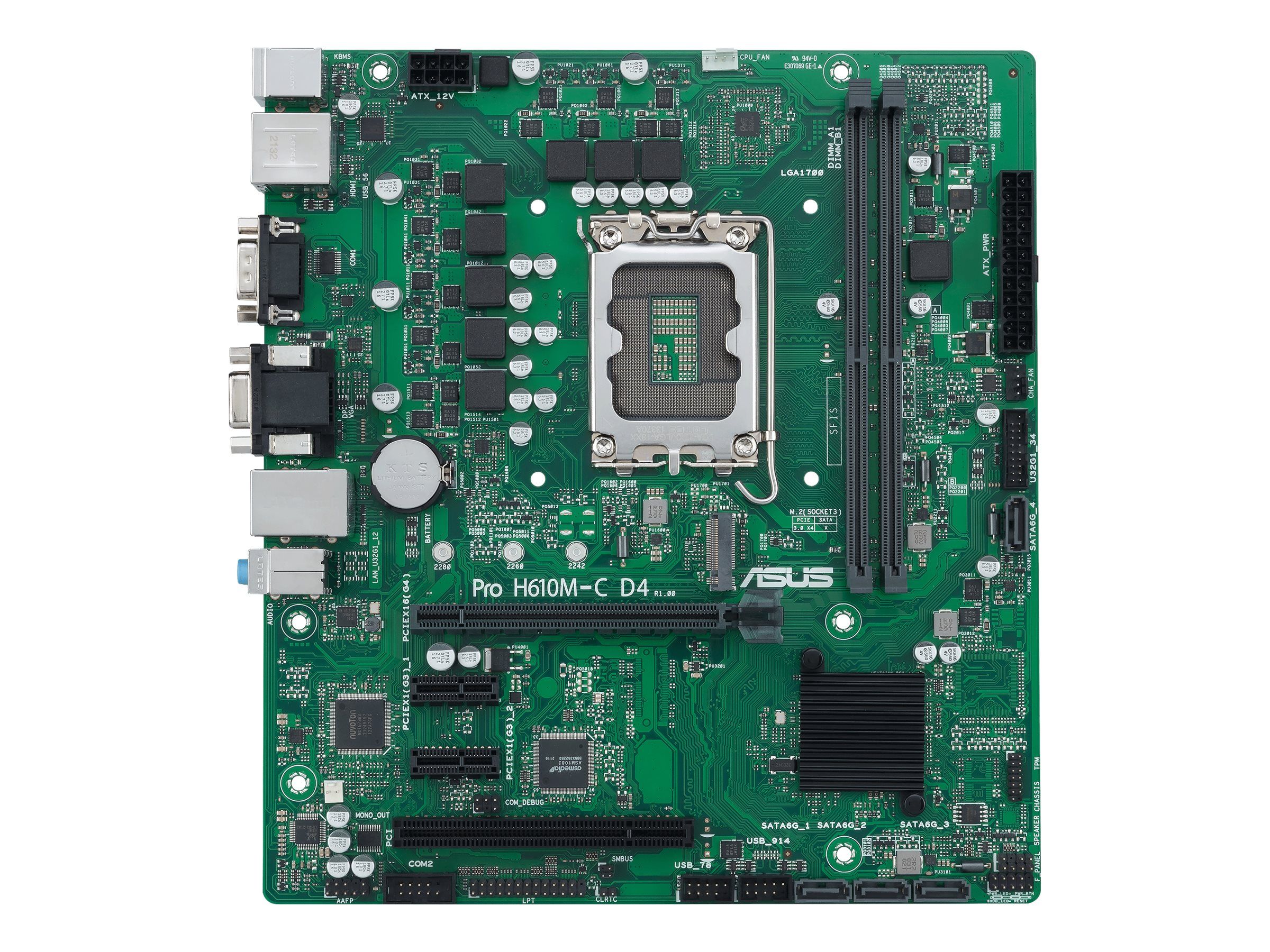 ASUS PRO H610M-C D4-CSM - Motherboard - micro ATX - LGA1700-Sockel - H610 Chipsatz - USB 3.2 Gen 1 - Gigabit LAN - Onboard-Grafik (CPU erforderlich)