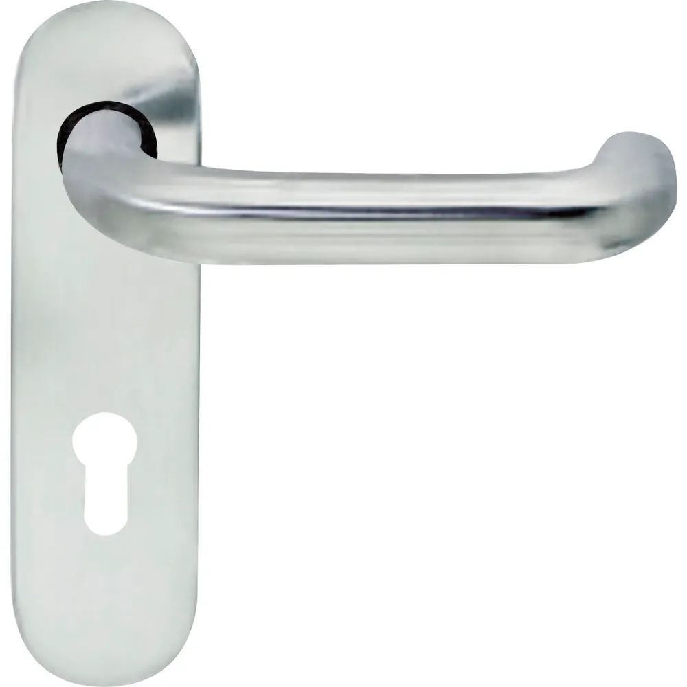 BKS Drückerlochteil B 72110 mit Kurzschild PZ 72 mm, für außen rund, silber