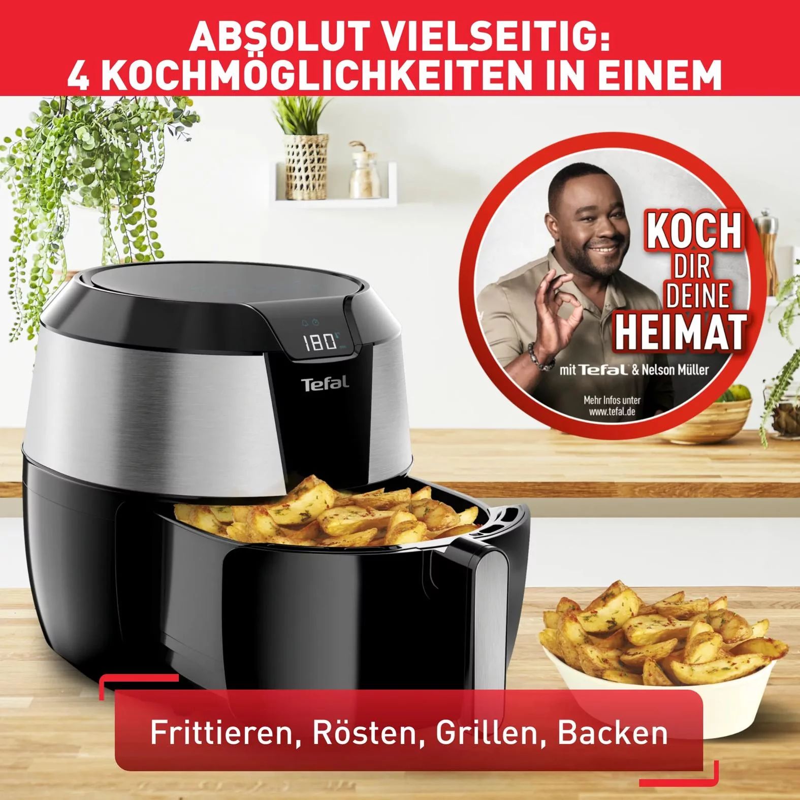 Tefal EY701D Heißluftfritteuse XXL inkl. Zubehör-Set (5,2L)