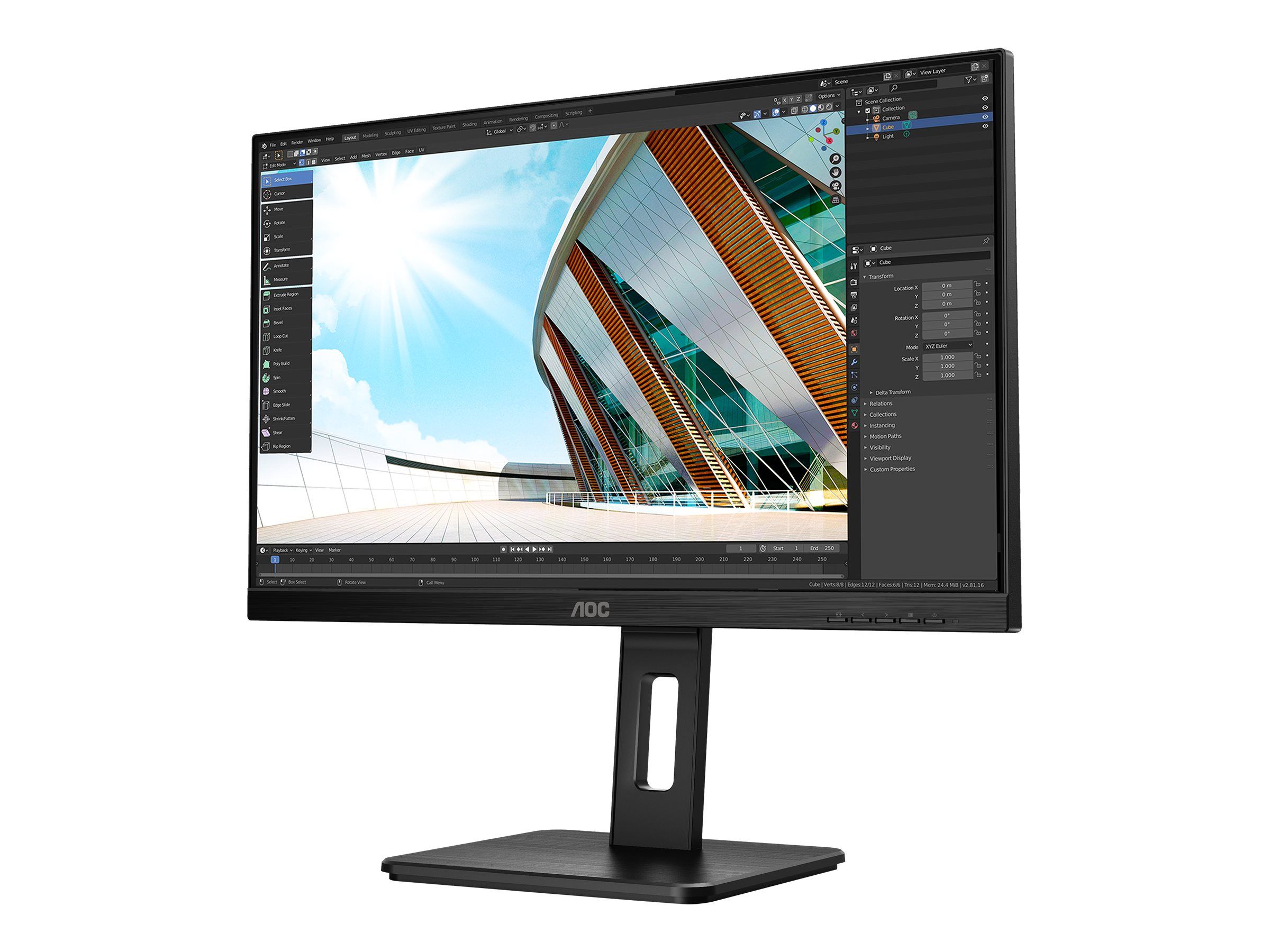 AOC Q24P2Q - LED-Monitor - 60.5 cm (23.8") - 2560 x 1440 QHD @ 75 Hz