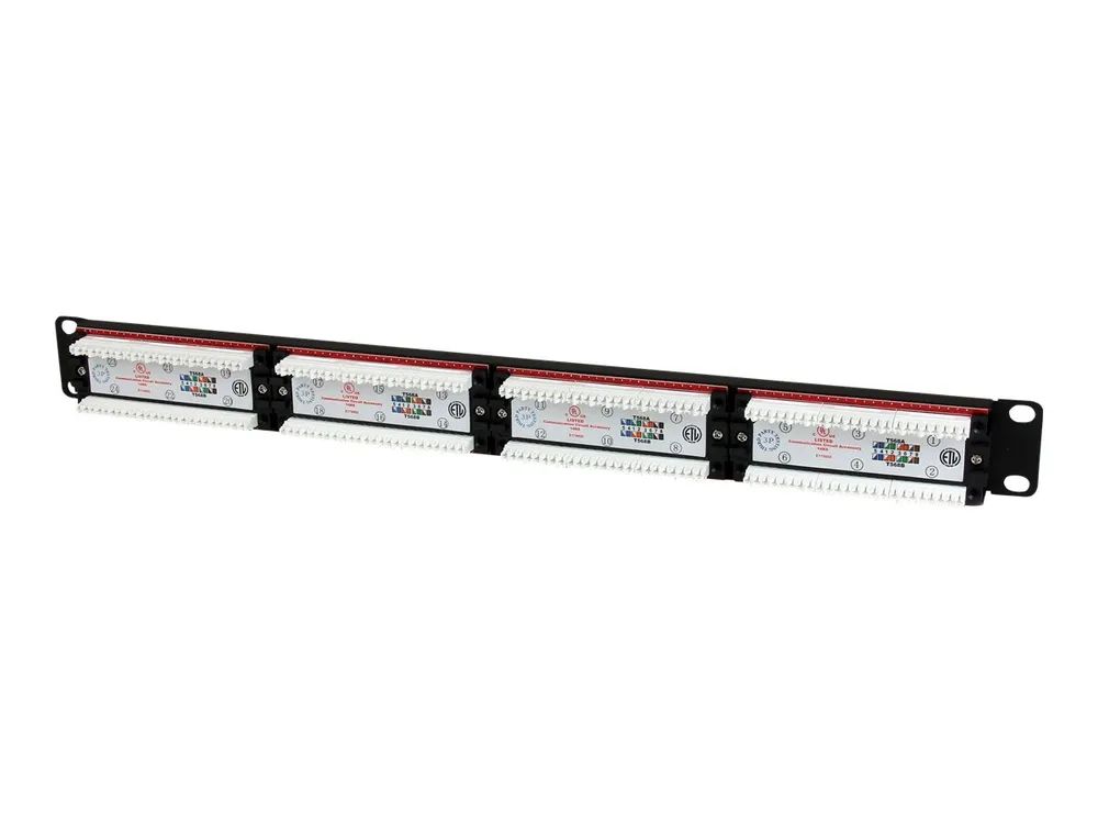 StarTech.com 24 Port 1U Rackmount Cat 6 110 Patch Panel - 24 port Network Patch Panel - RJ45 Ethernet 110 type Rack Mount Patch Panel 1U (C6PANEL24)