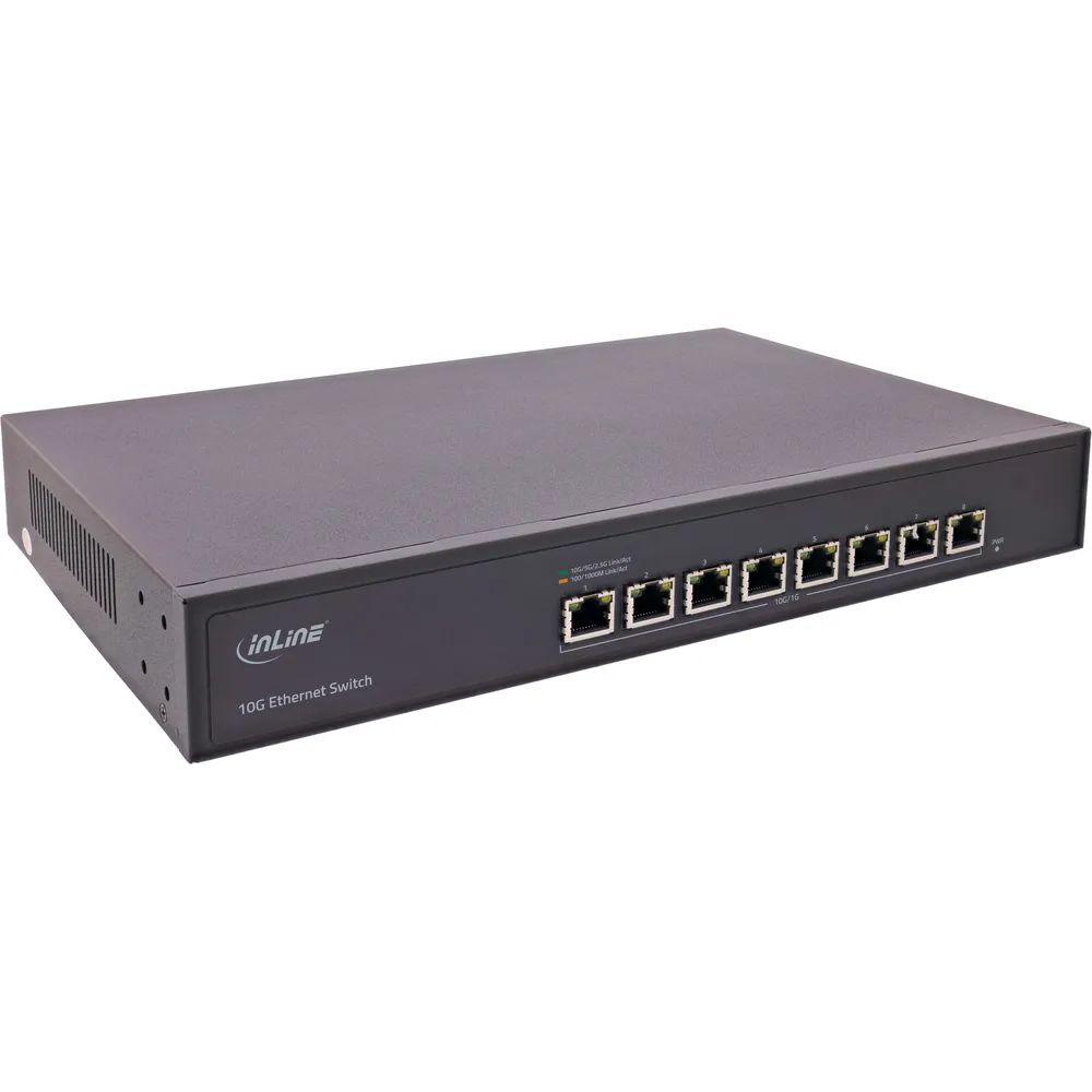 InLine Netzwerk Switch 8-Port - 10Gigabit Ethernet - 19" - Metall - Lüfter